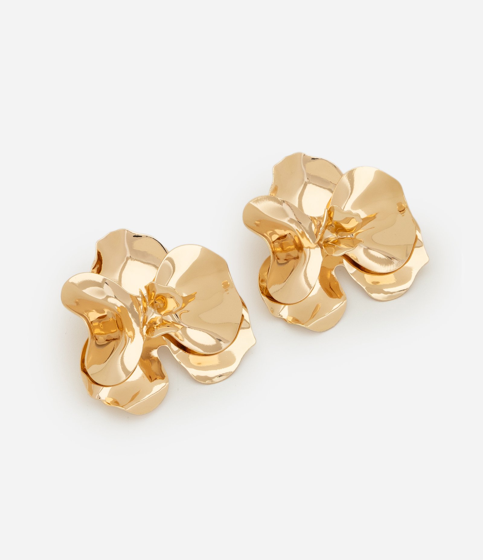 Maxi Brinco com Formato de Flor Orquídea Dourado 1
