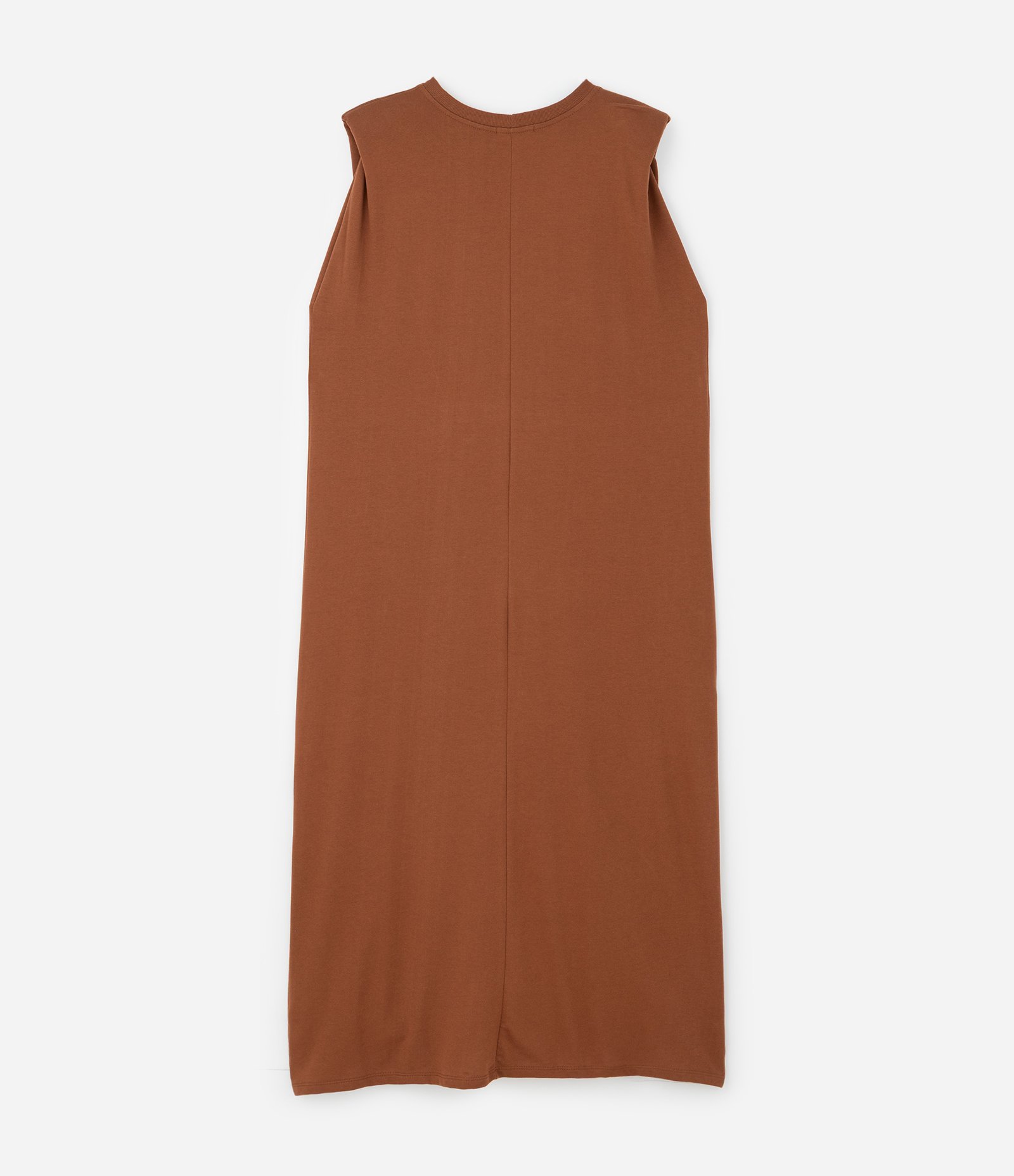 Vestido Muscle Longo em Algodão com Fenda Curve & Plus Size Marrom 2