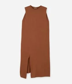 Vestido Muscle Longo em Algodão com Fenda Curve & Plus Size