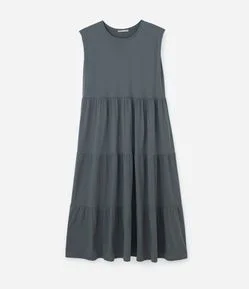 Vestido New Midi em Algodão com Babado Curve e Plus