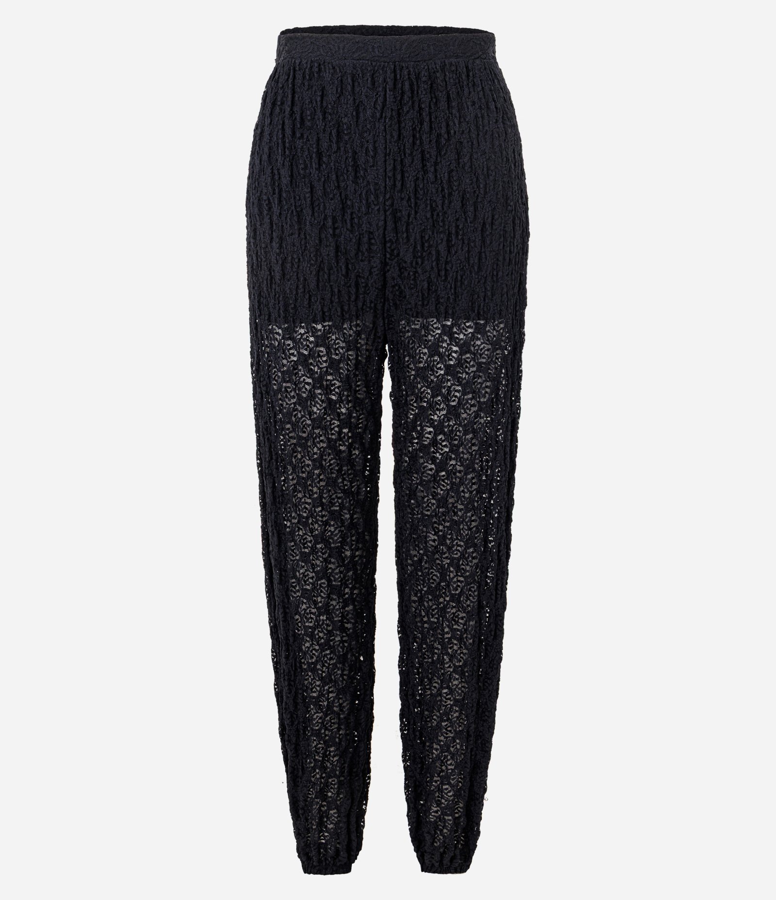 Calça Aladim em Renda com Forro e Elástico na Barra Preto 1