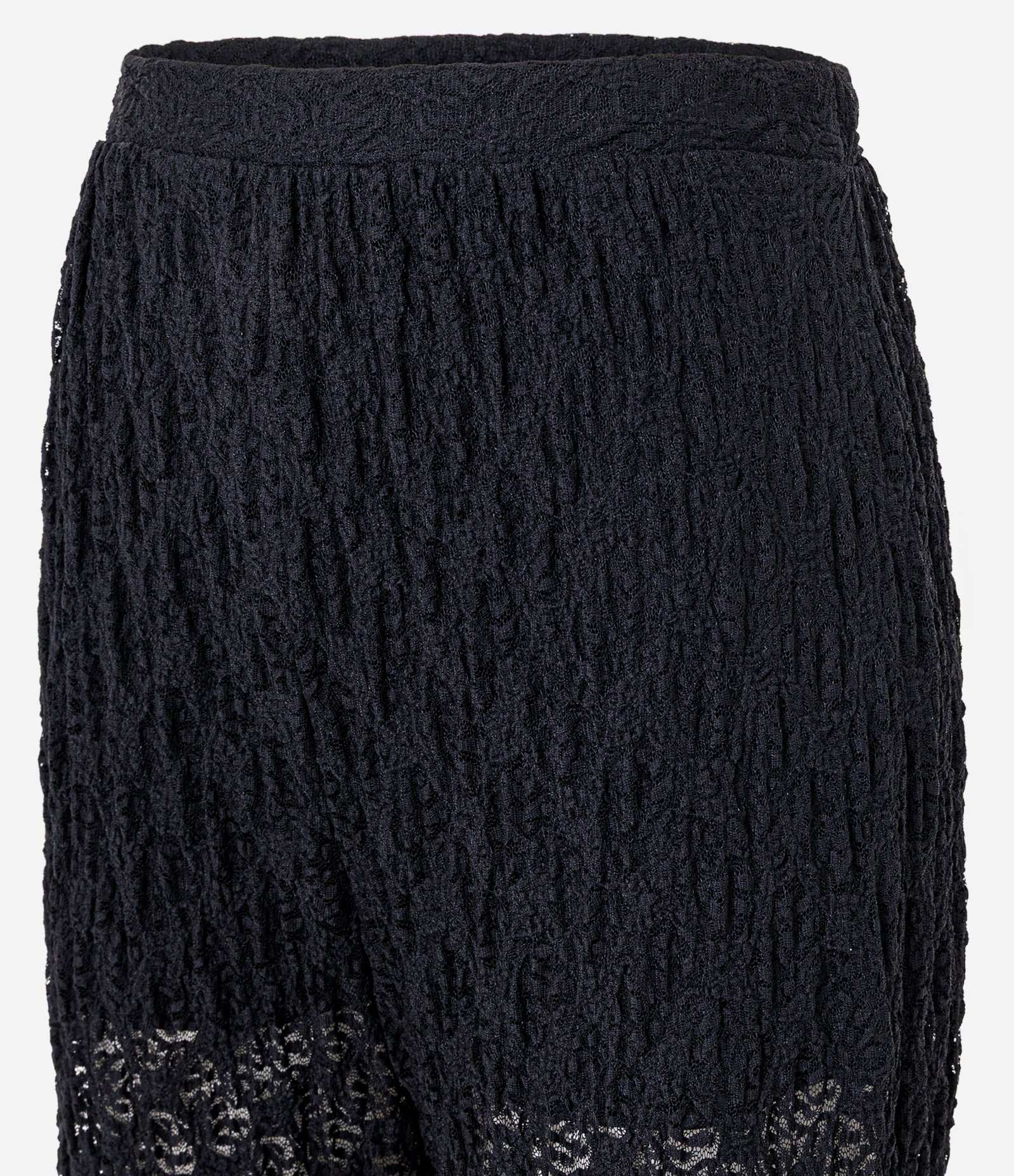 Calça Aladim em Renda com Forro e Elástico na Barra Preto 2