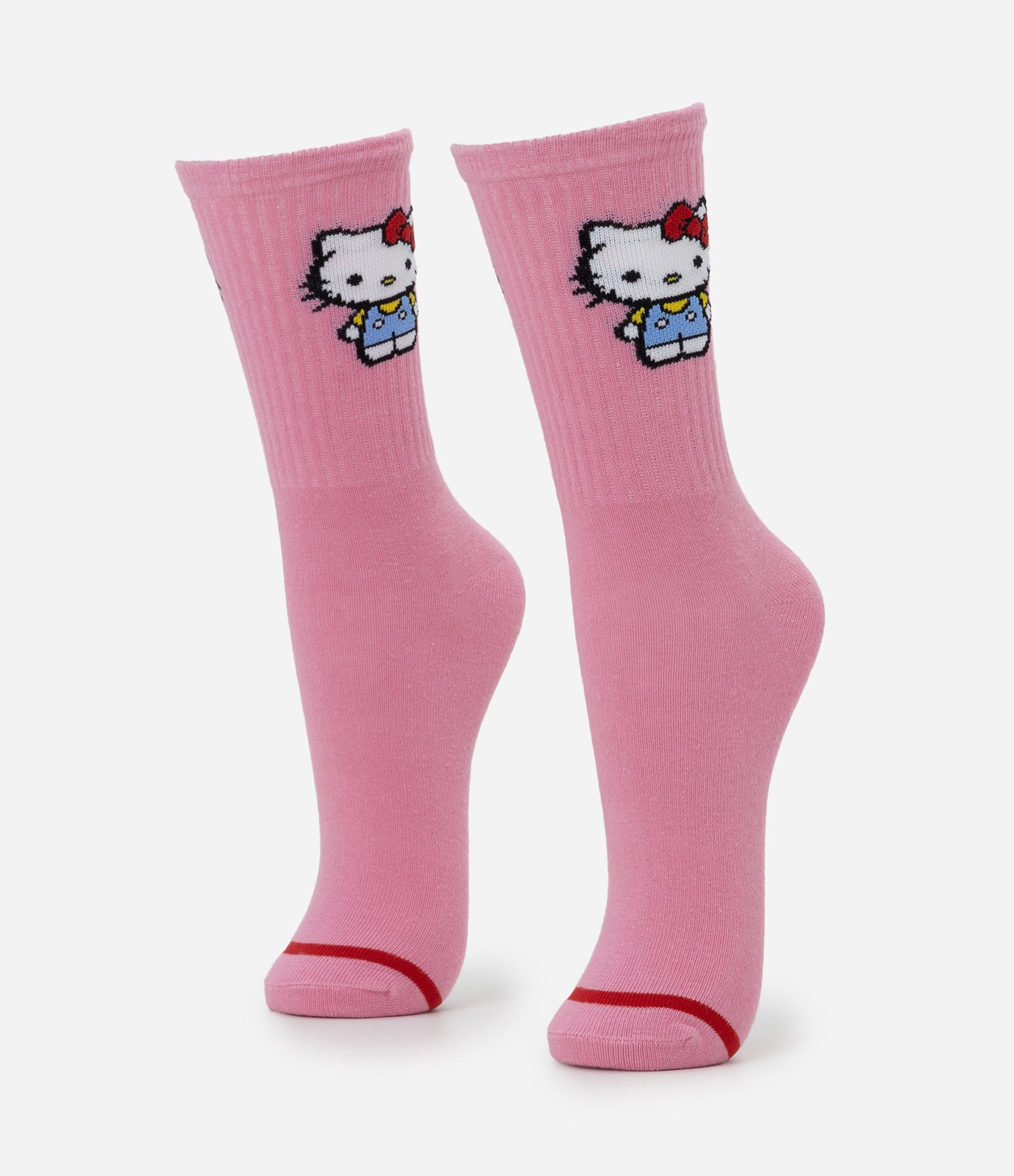 Meia Cano Alto em Algodão com Estampa Hello Kitty Rosa 1