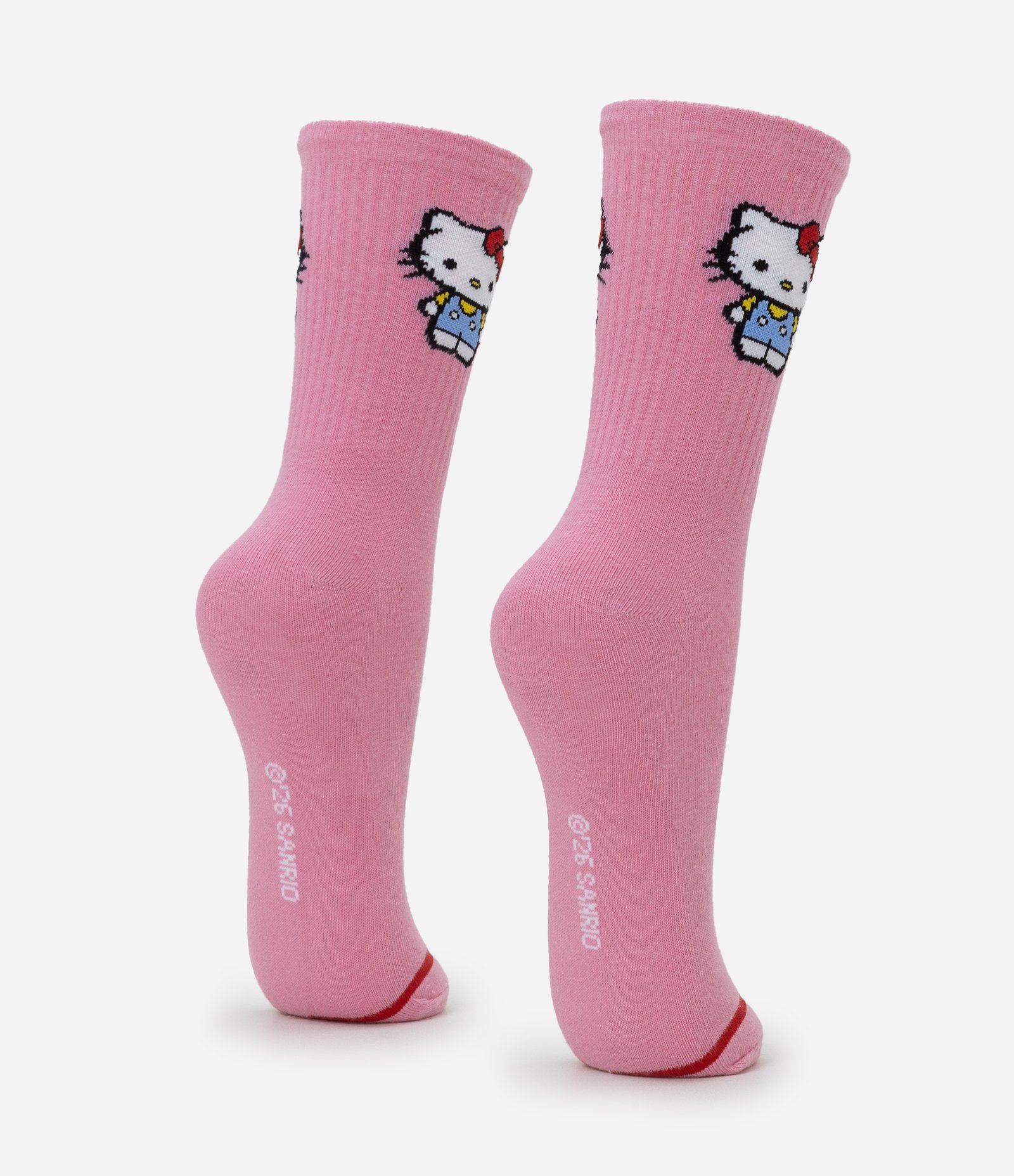 Meia Cano Alto em Algodão com Estampa Hello Kitty Rosa 3