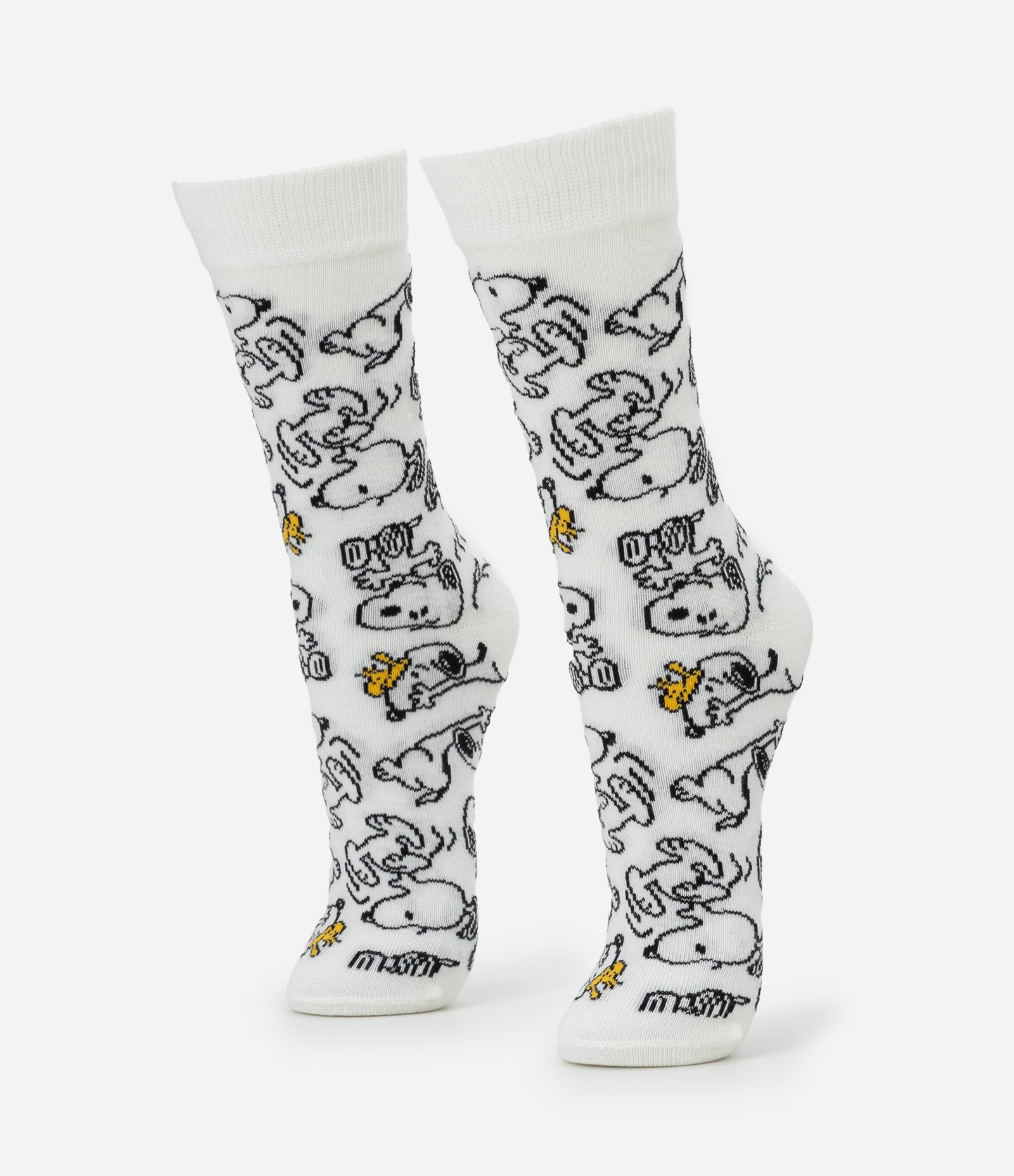 Meia Cano Alto em Algodão com Estampa Snoopy Branco 1