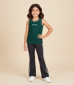 Calça Infantil Flare em Cotton com Listras Laterais – Tam 7 a 16 Anos