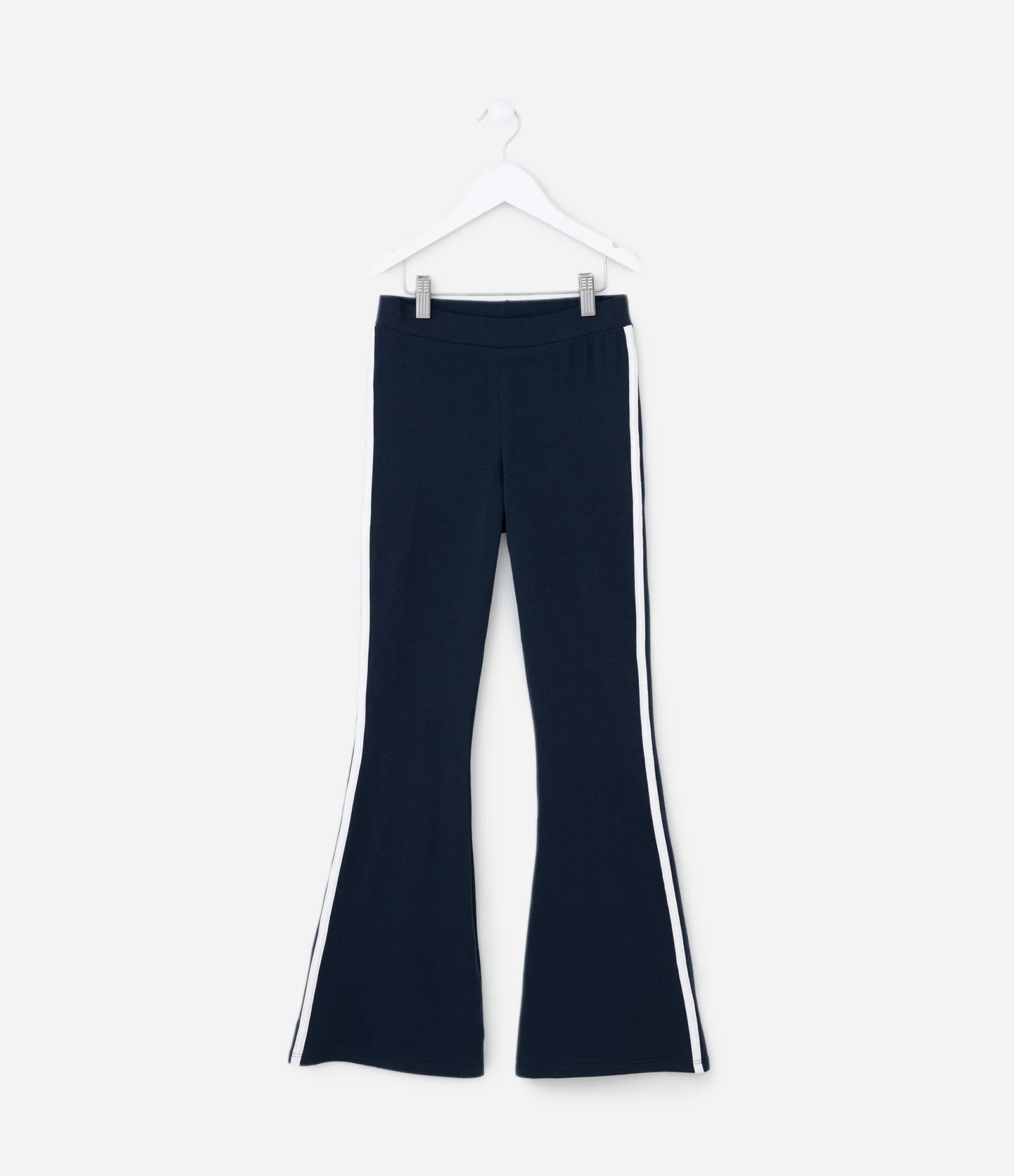 Calça Infantil Flare em Cotton com Listras Laterais – Tam 7 a 16 Anos Azul Marinho 1
