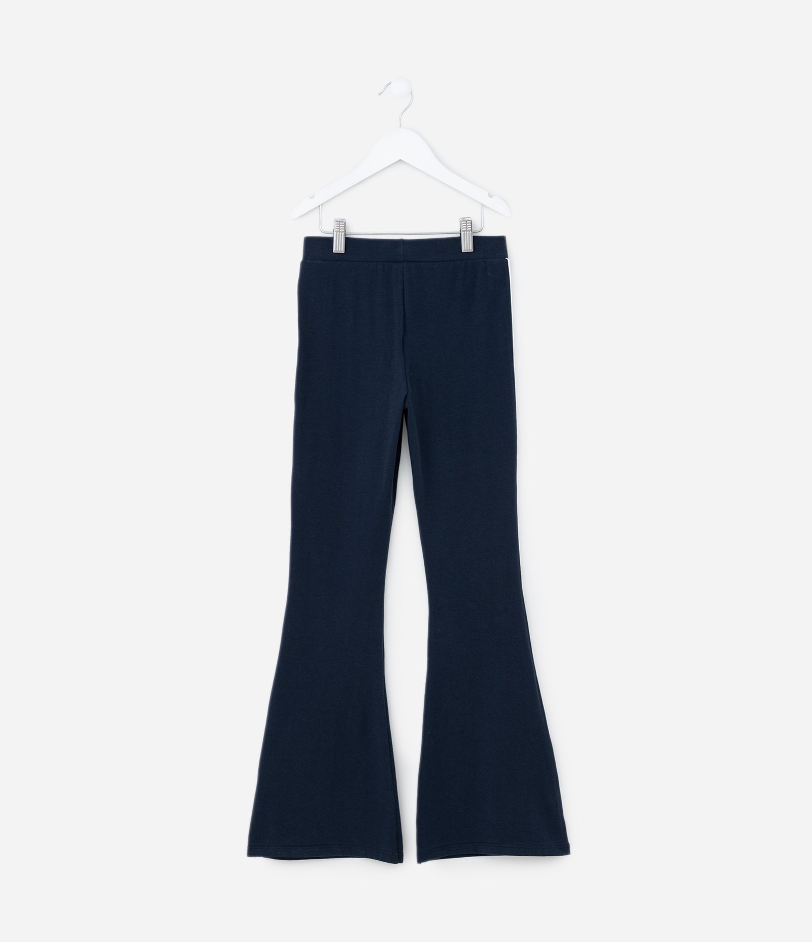 Calça Infantil Flare em Cotton com Listras Laterais – Tam 7 a 16 Anos Azul Marinho 2