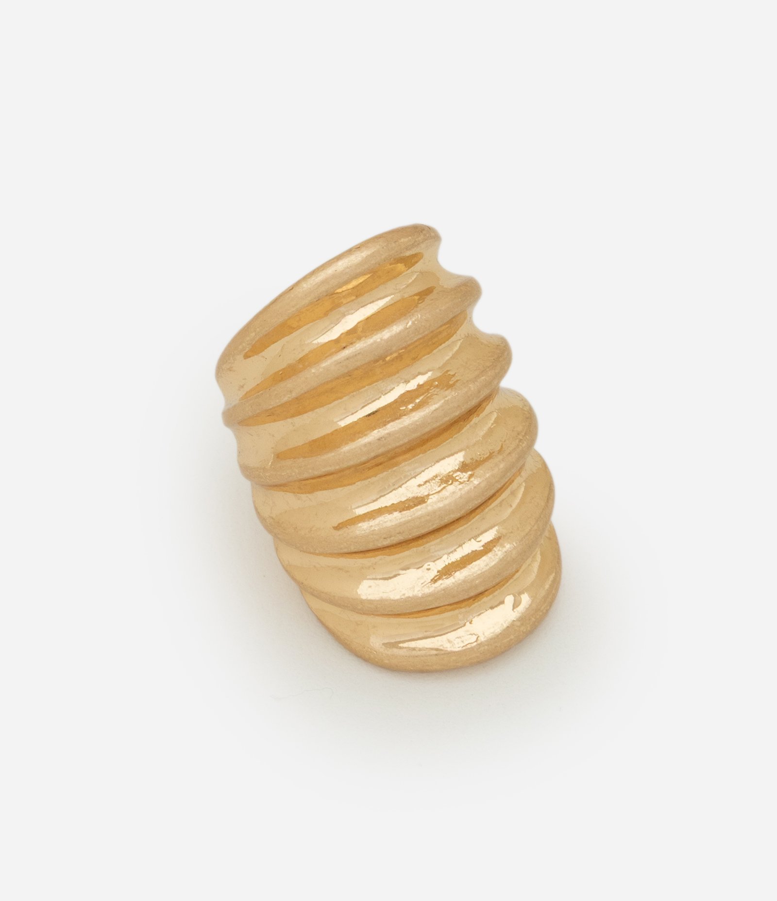 Maxi Anel com Formato de Camadas Arredondadas Dourado 2