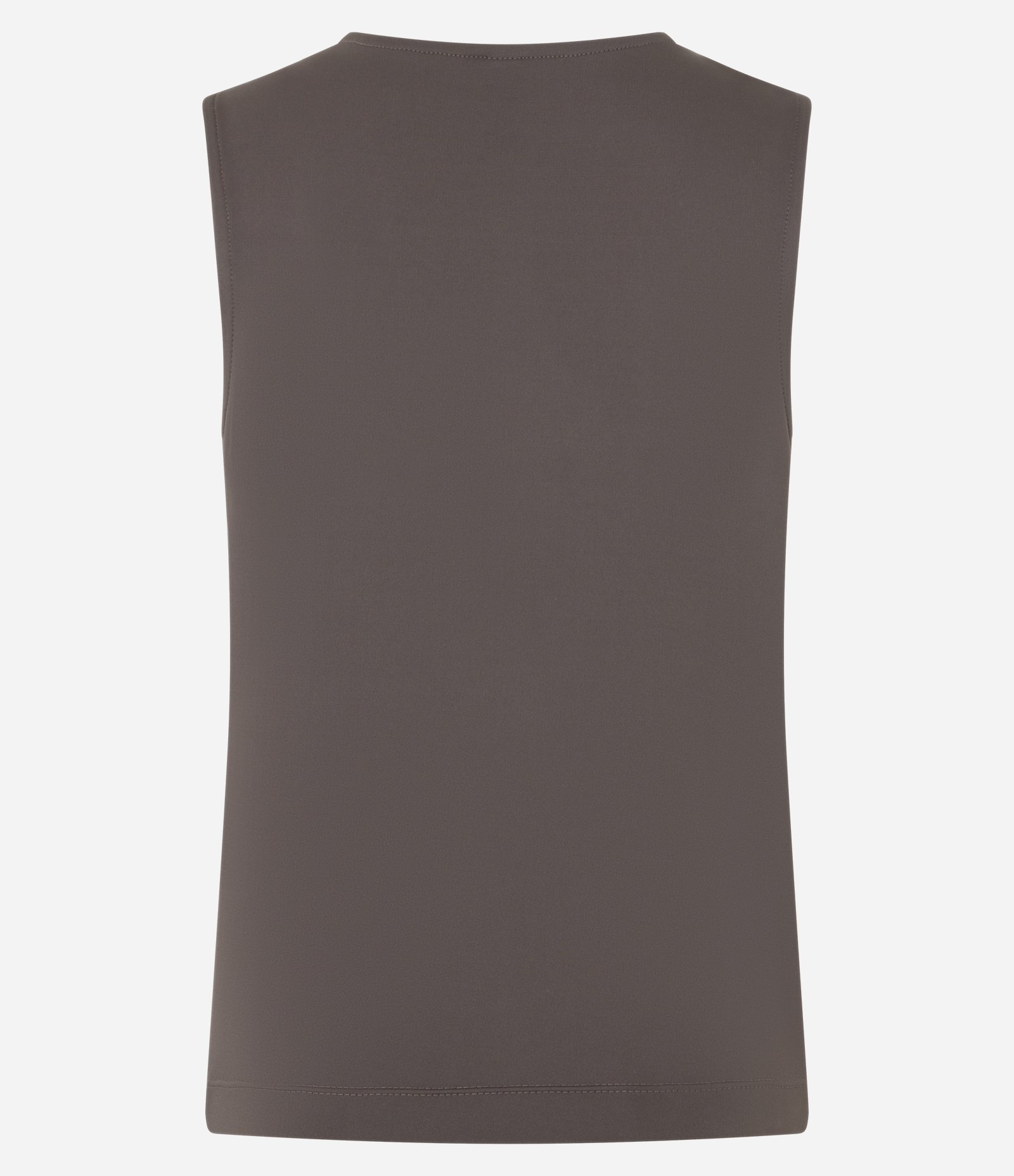 Blusa Regular em Helanca com Decote Canoa e Torção Lateral Marrom 2