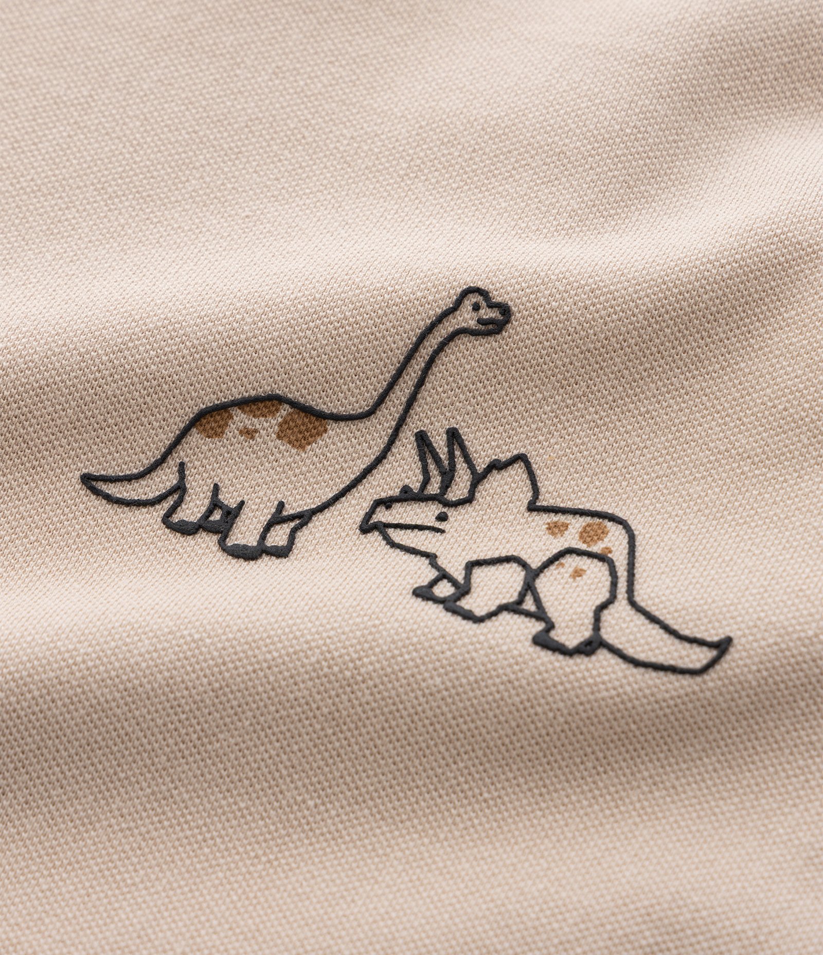 Camiseta Infantil em Piquet com Dinossauros – Tam 1 a 5/6 Anos Bege 6