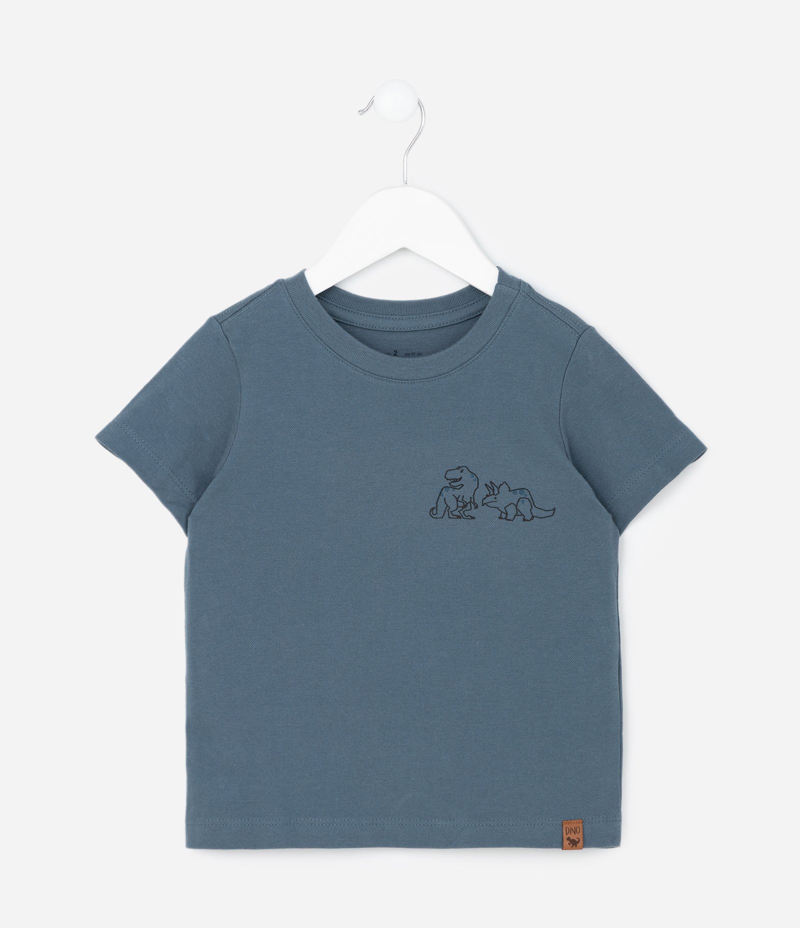 Camiseta Infantil com Estampa de Dinossauros no Peito – Tam 1 a 6 Anos Azul 1