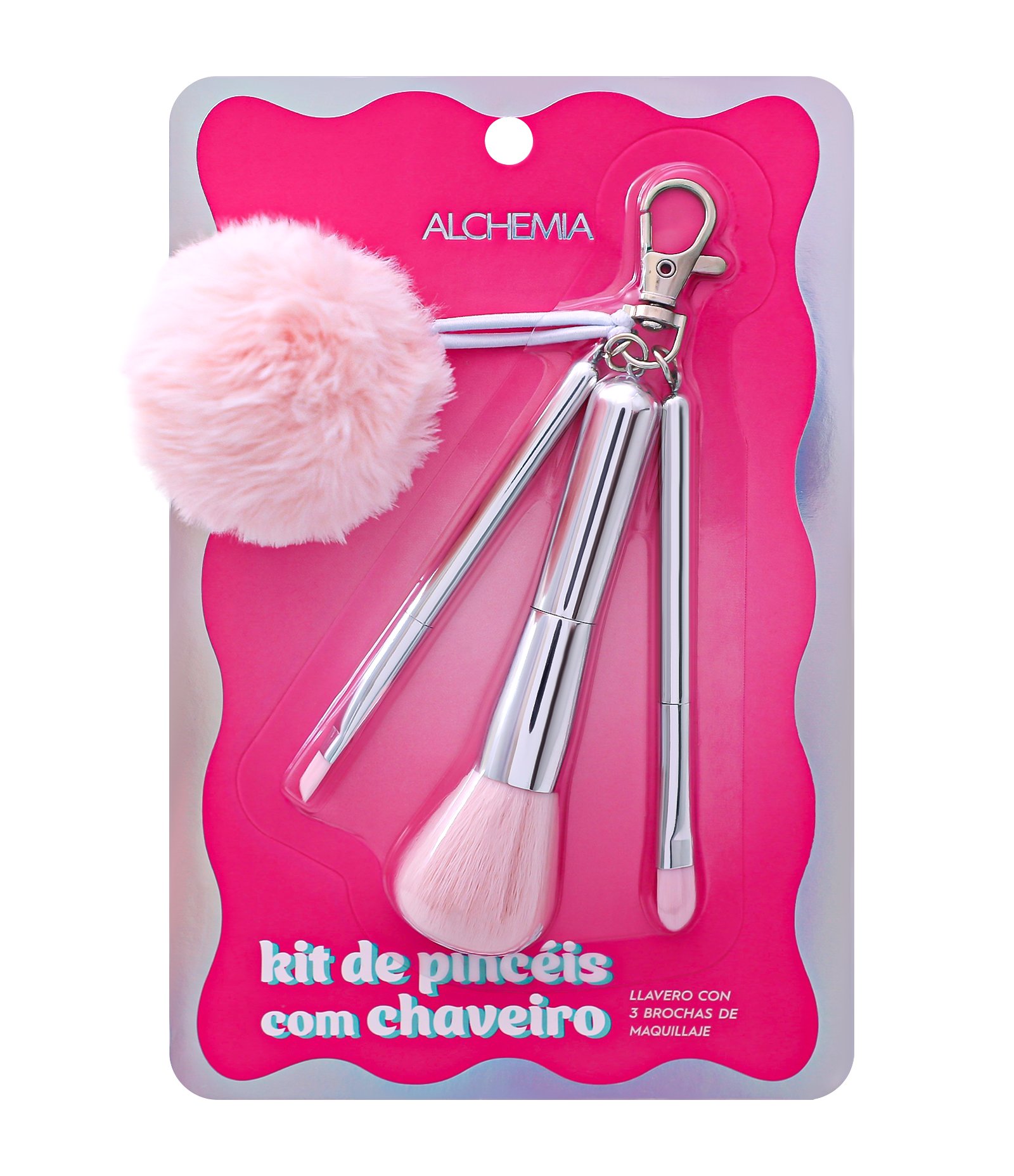 Kit de Pinceis com Chaveiro Alchemia Rosa 1