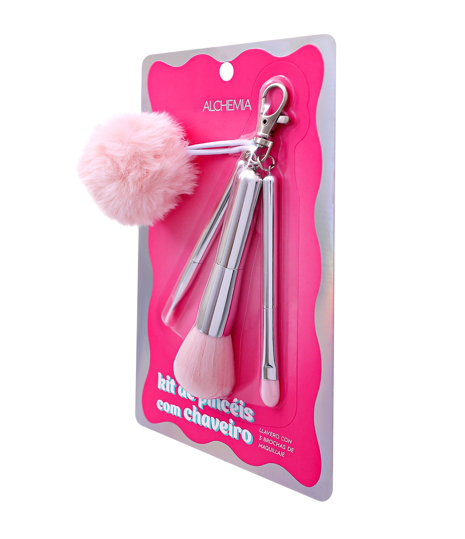 Kit de Pinceis com Chaveiro Alchemia Rosa 2
