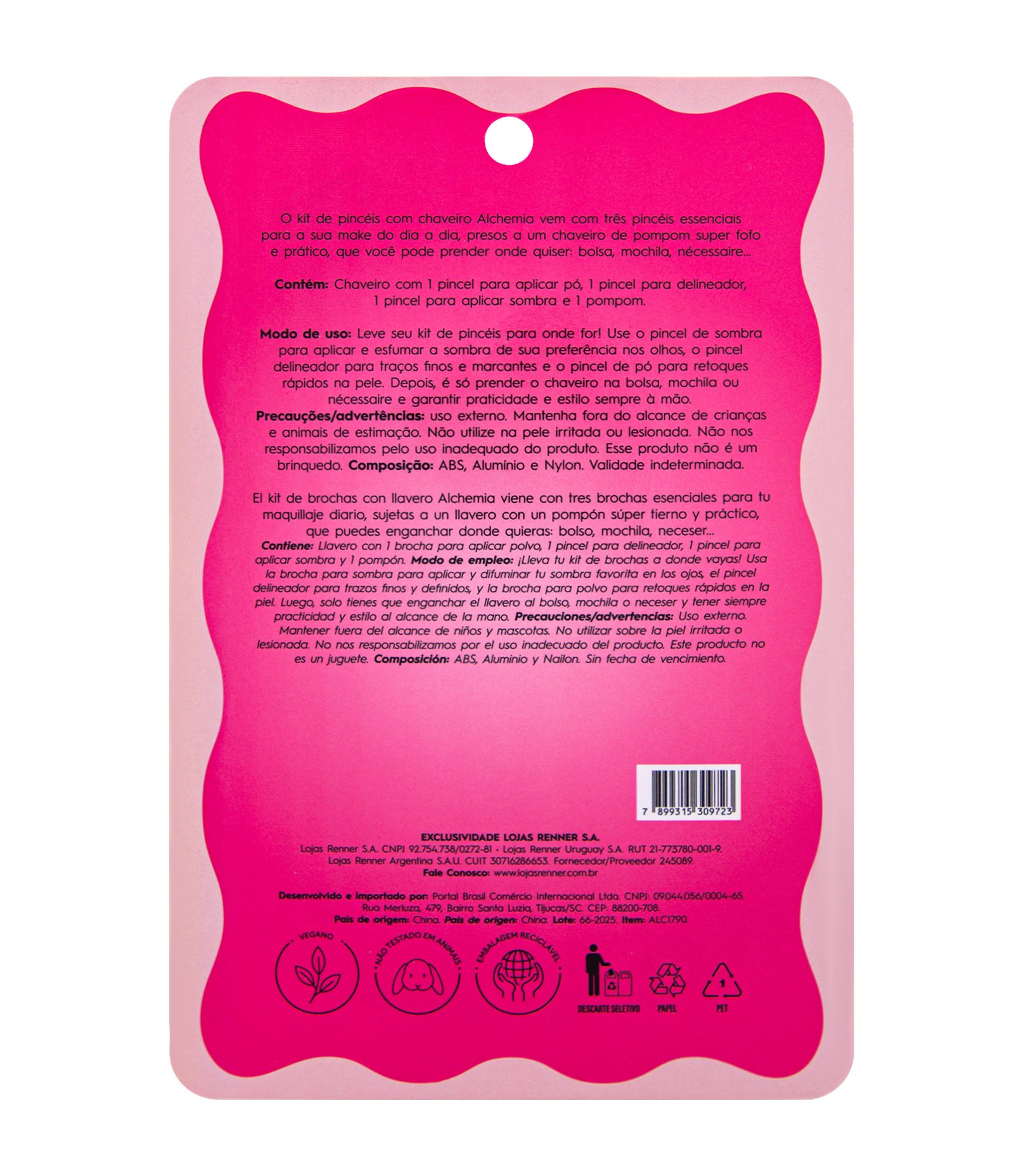 Kit de Pinceis com Chaveiro Alchemia Rosa 3