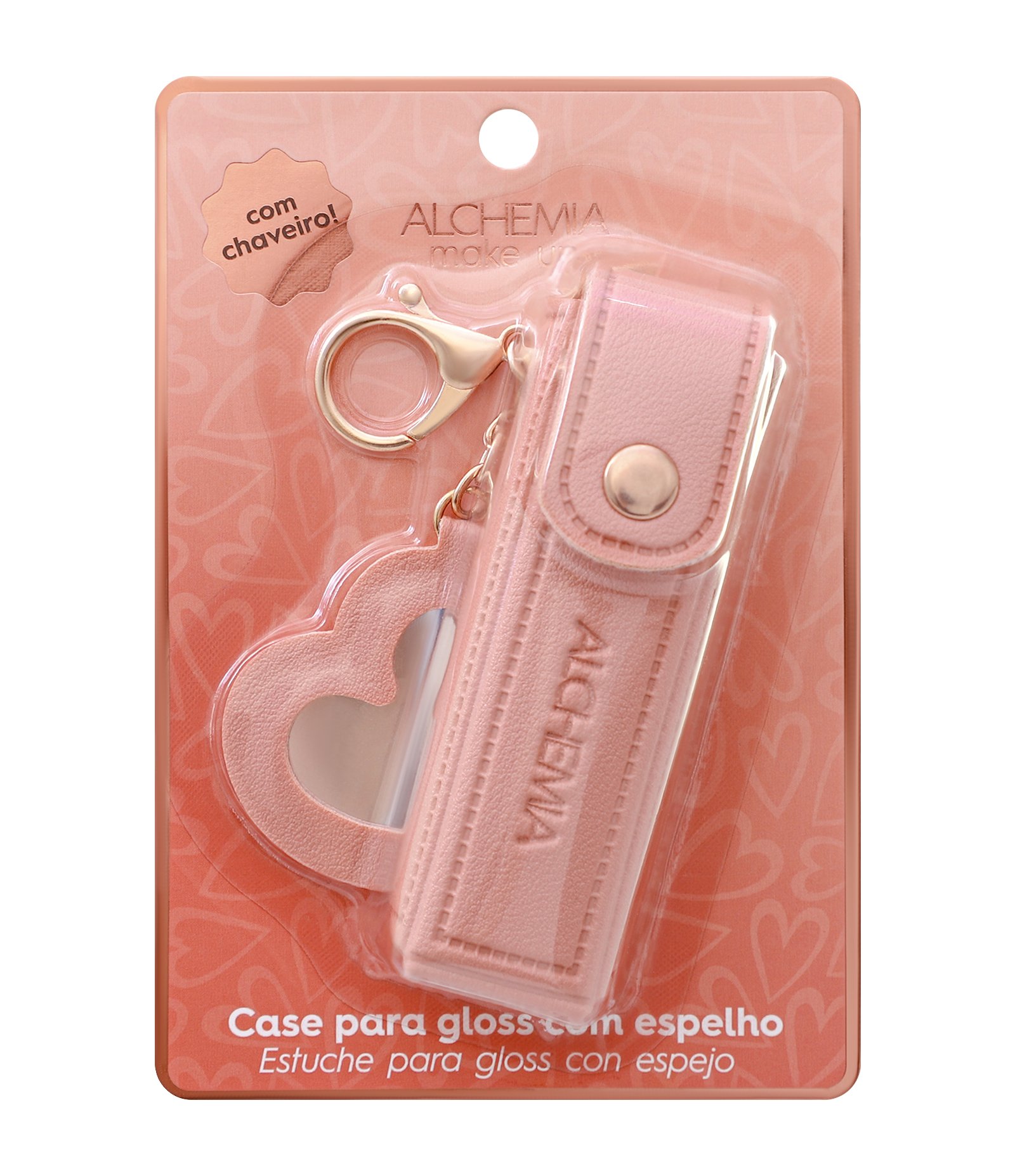 Case para Gloss com Espelho com Chaveiro Alchemia Rosa 1