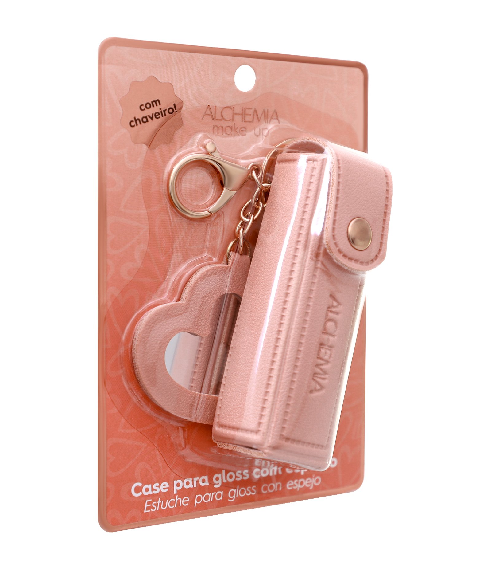 Case para Gloss com Espelho com Chaveiro Alchemia Rosa 2