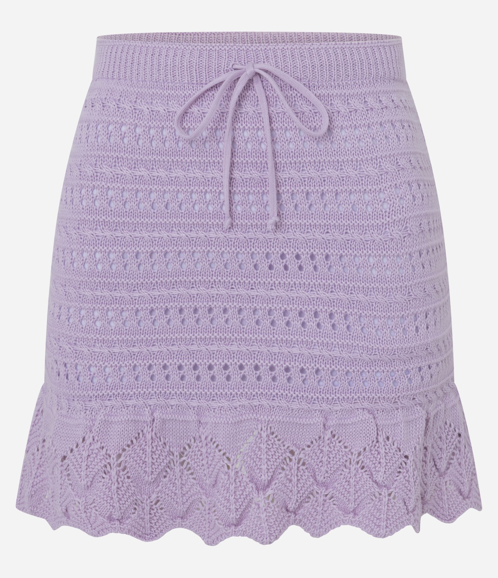 Mini Saia em Tricô com Babadinho Roxo 4
