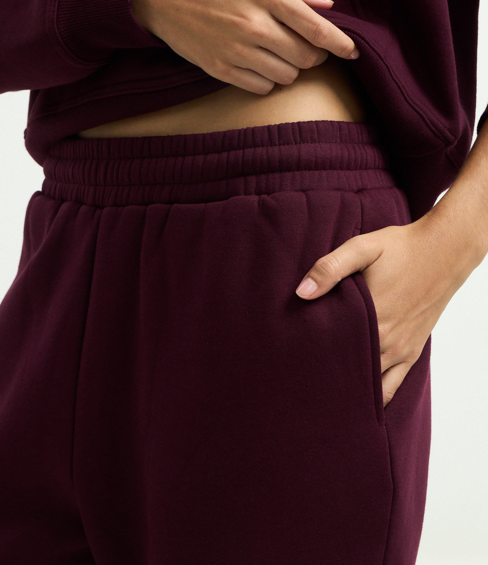 Calça Jogger em Moletom com Cós com Elástico Bordô 3