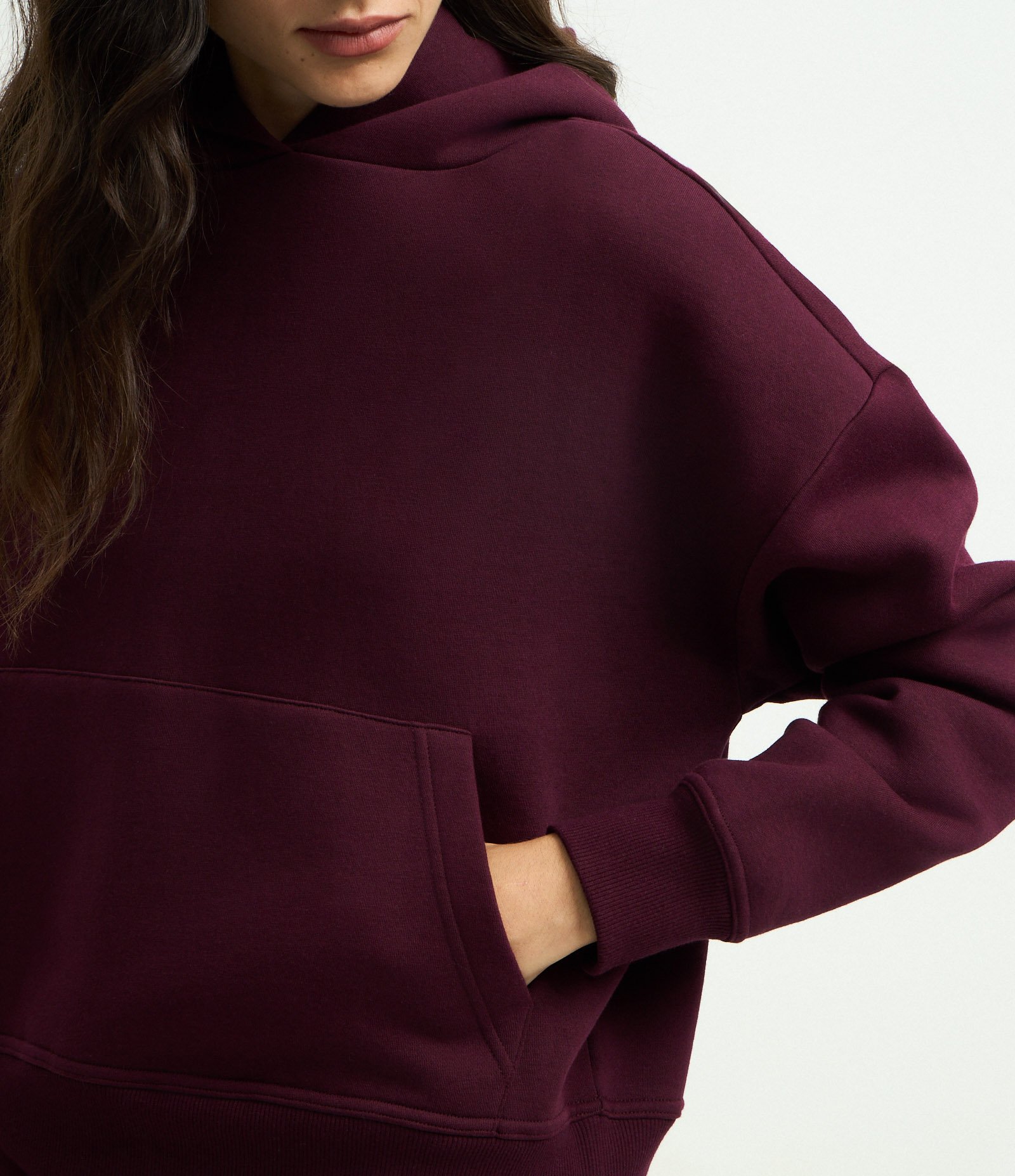 Blusão Moletom em Algodão com Bolso Canguru Vermelho 3