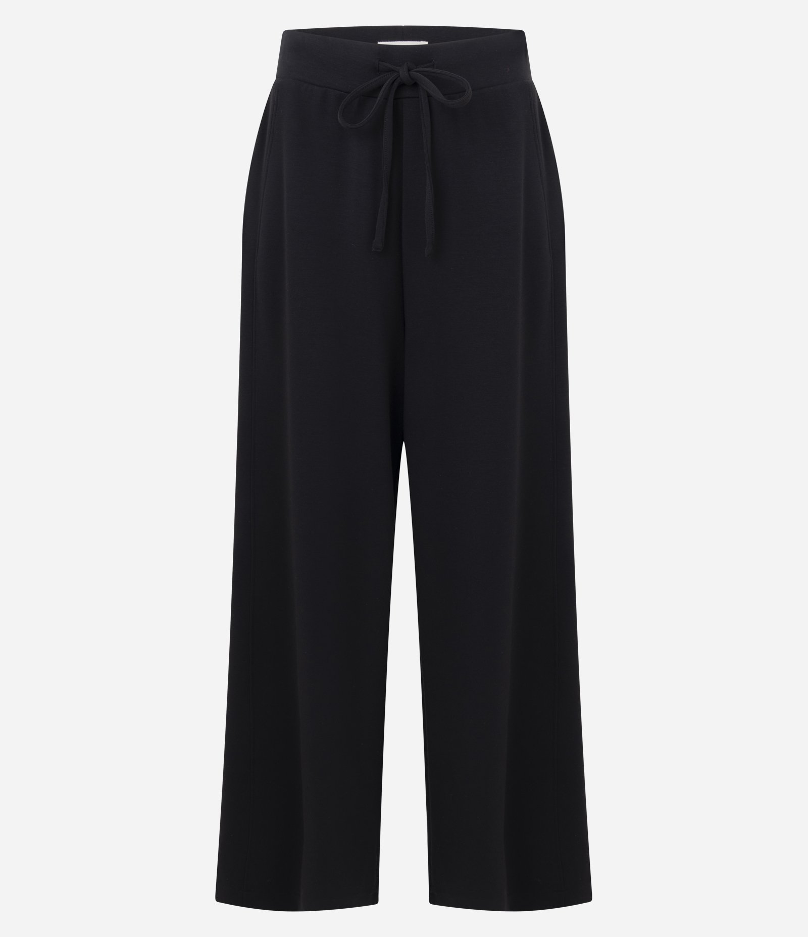 Calça Reta Moletom com Amarração no Cós Preto 1