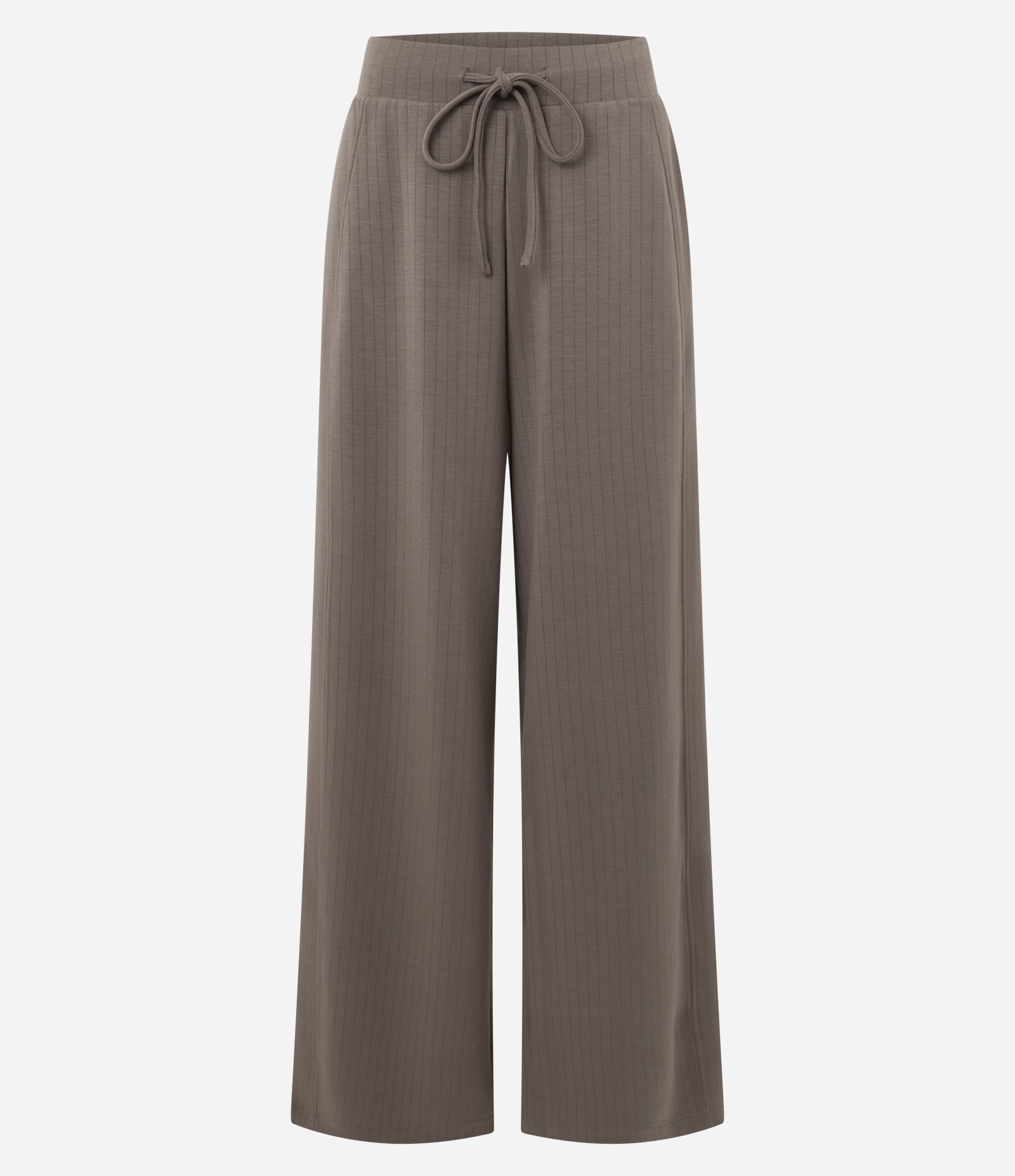 Calça Reta Moletom com Amarração no Cós Marrom 1