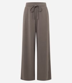 Calça Reta Moletom com Amarração no Cós