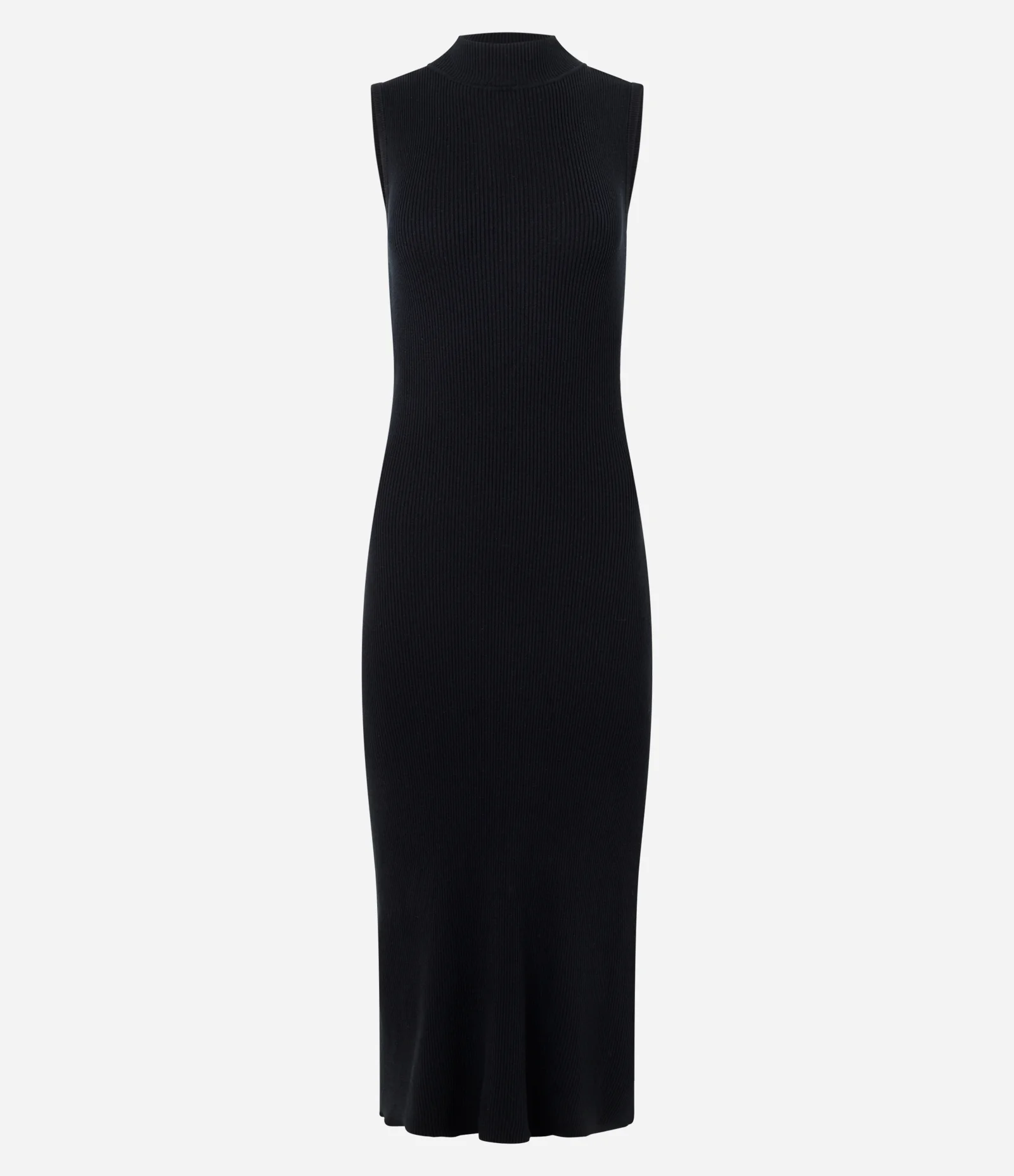Vestido Long Midi em Tricô com Gola Alta Preto 1
