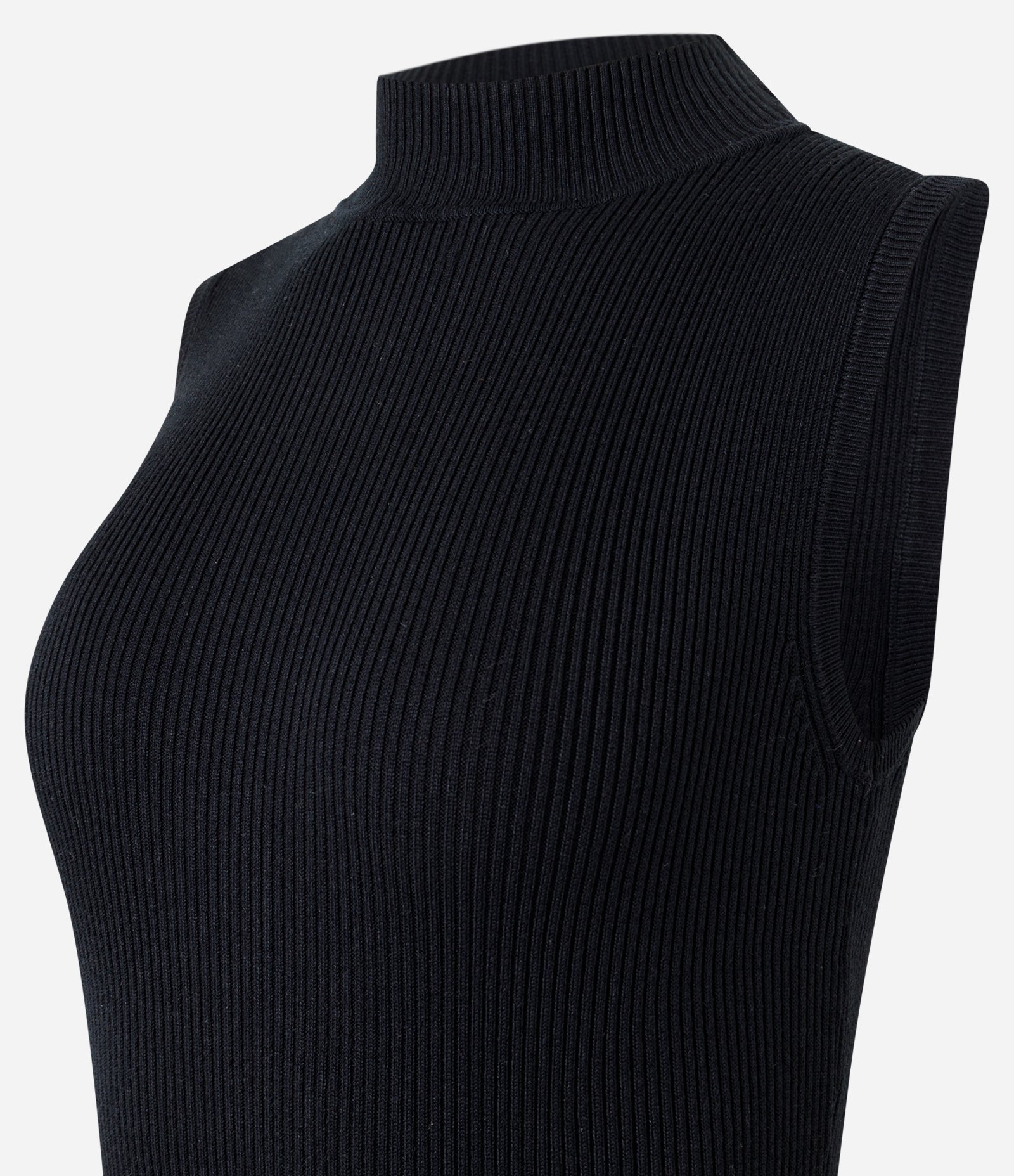 Vestido Long Midi em Tricô com Gola Alta Preto 2