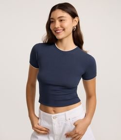 Camiseta New T-shirt em Algodão com Detalhe na Gola