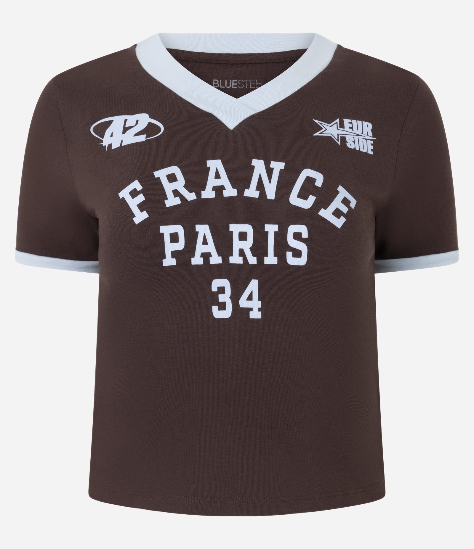Camiseta New T-shirt com Lettering France Paris Marrom 5