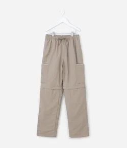 Calça Vira Bermuda Infantil com Bolsos Cargo – Tam 5 a 14 Anos