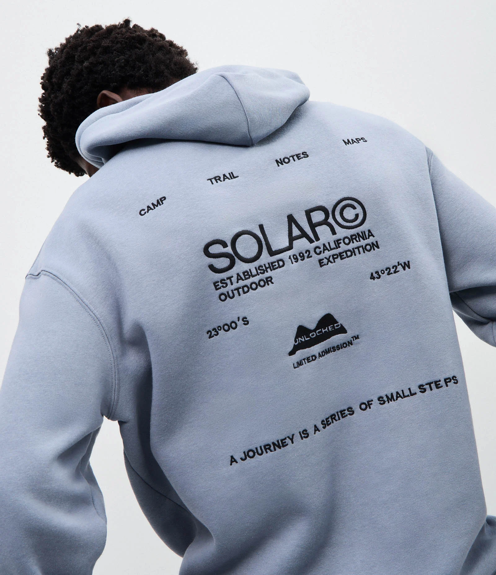Blusão  Moletom Relaxed com Lettering Solar Cinza 1