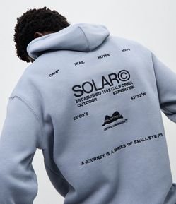 Blusão Masculino Moletom Relaxed com Lettering Solar