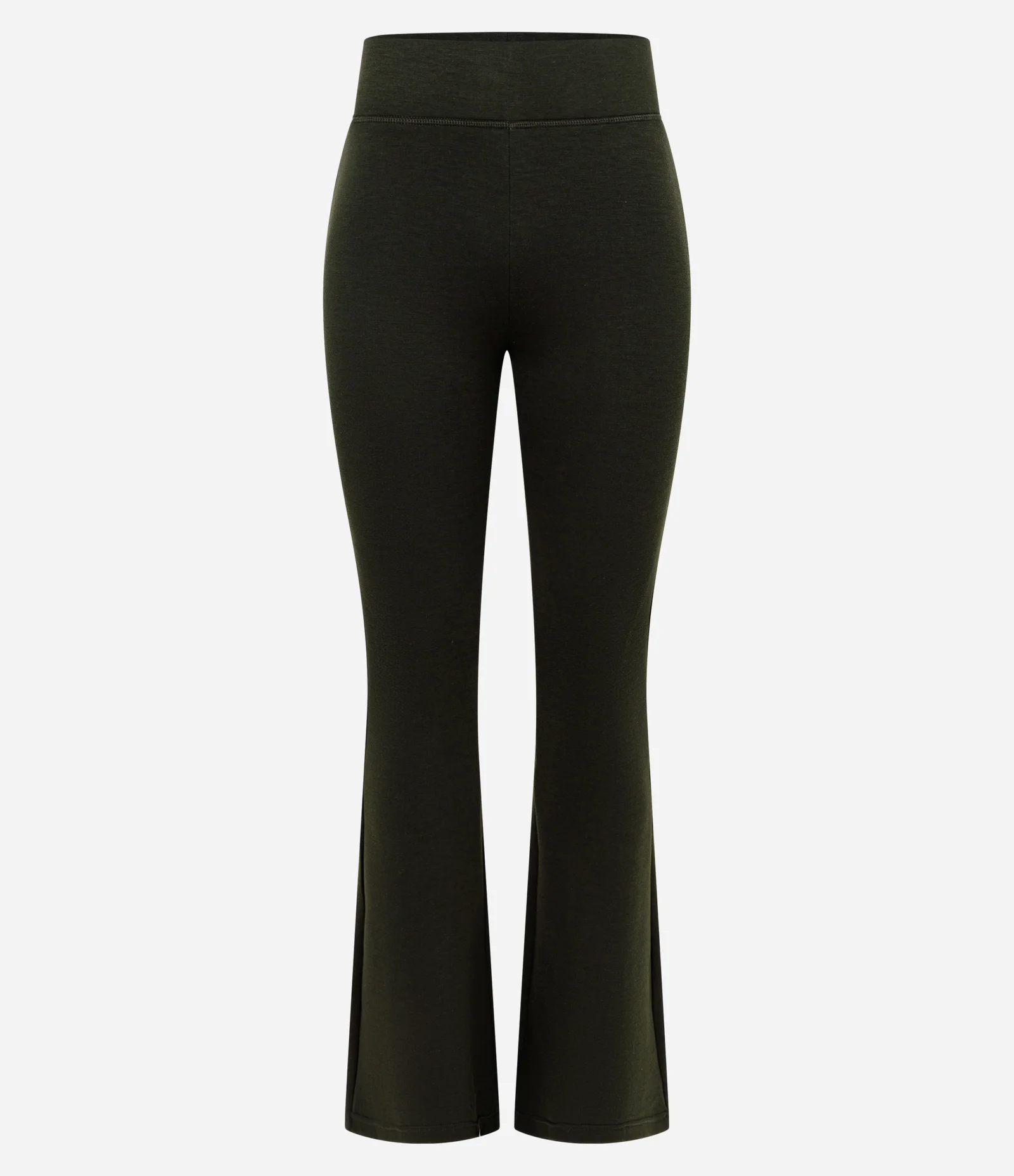 Calça Flare em Microfibra com Cós Largo Verde 1