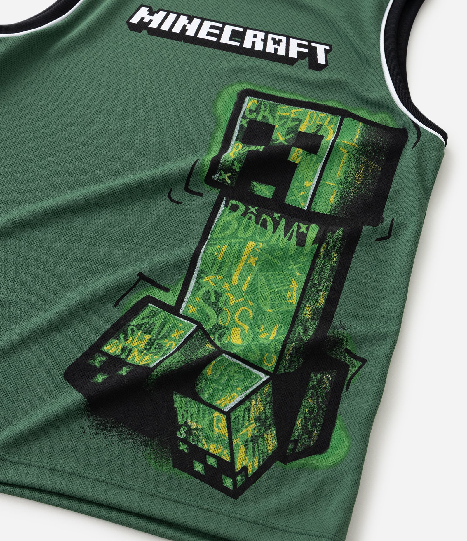 Regata Infantil em Tecnologia Dry com Estampa Minecraft – Tam 5 a 14 Anos Verde Escuro 5