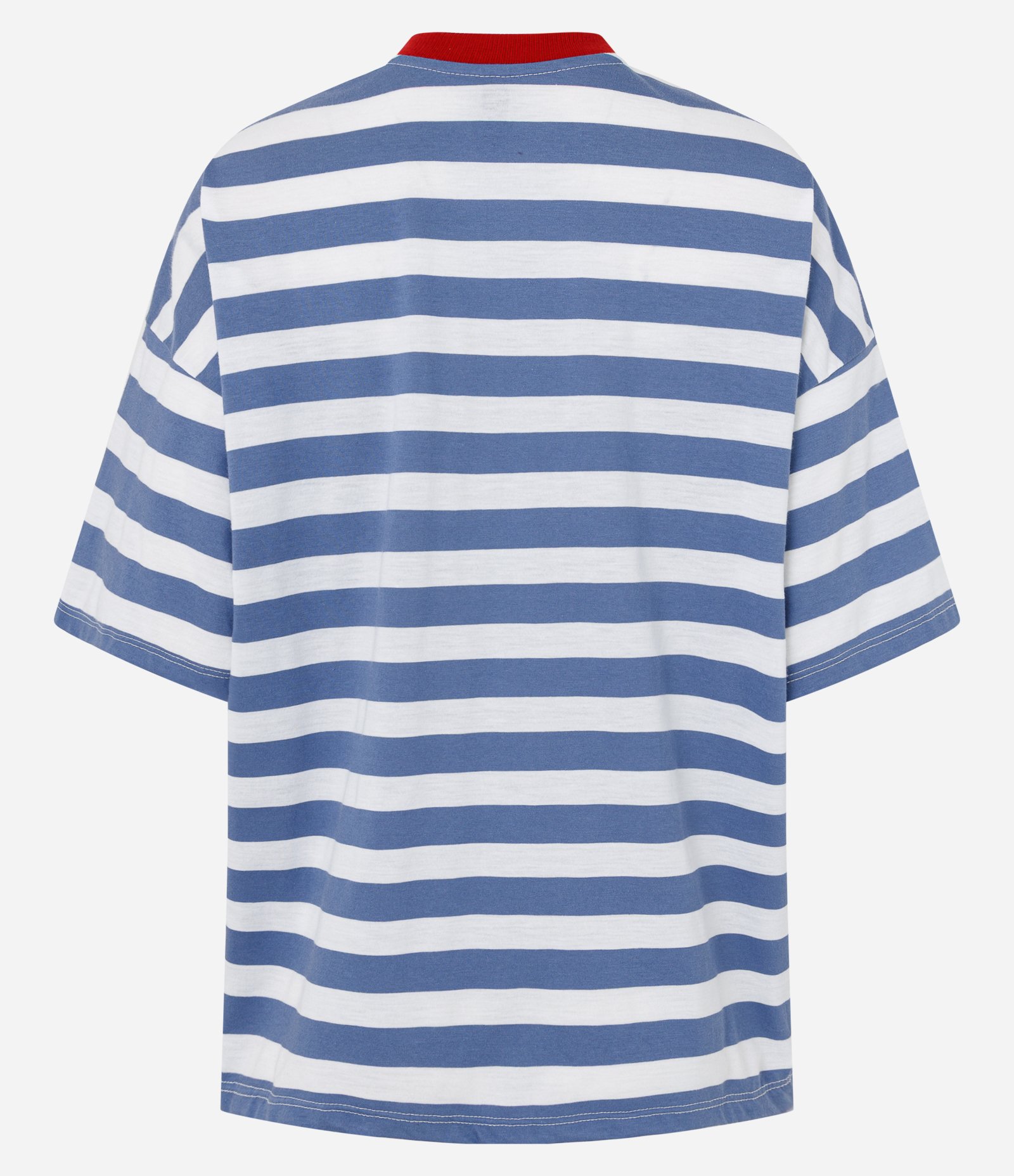 Camiseta Oversized em Algodão com Listras Bold Azul 2