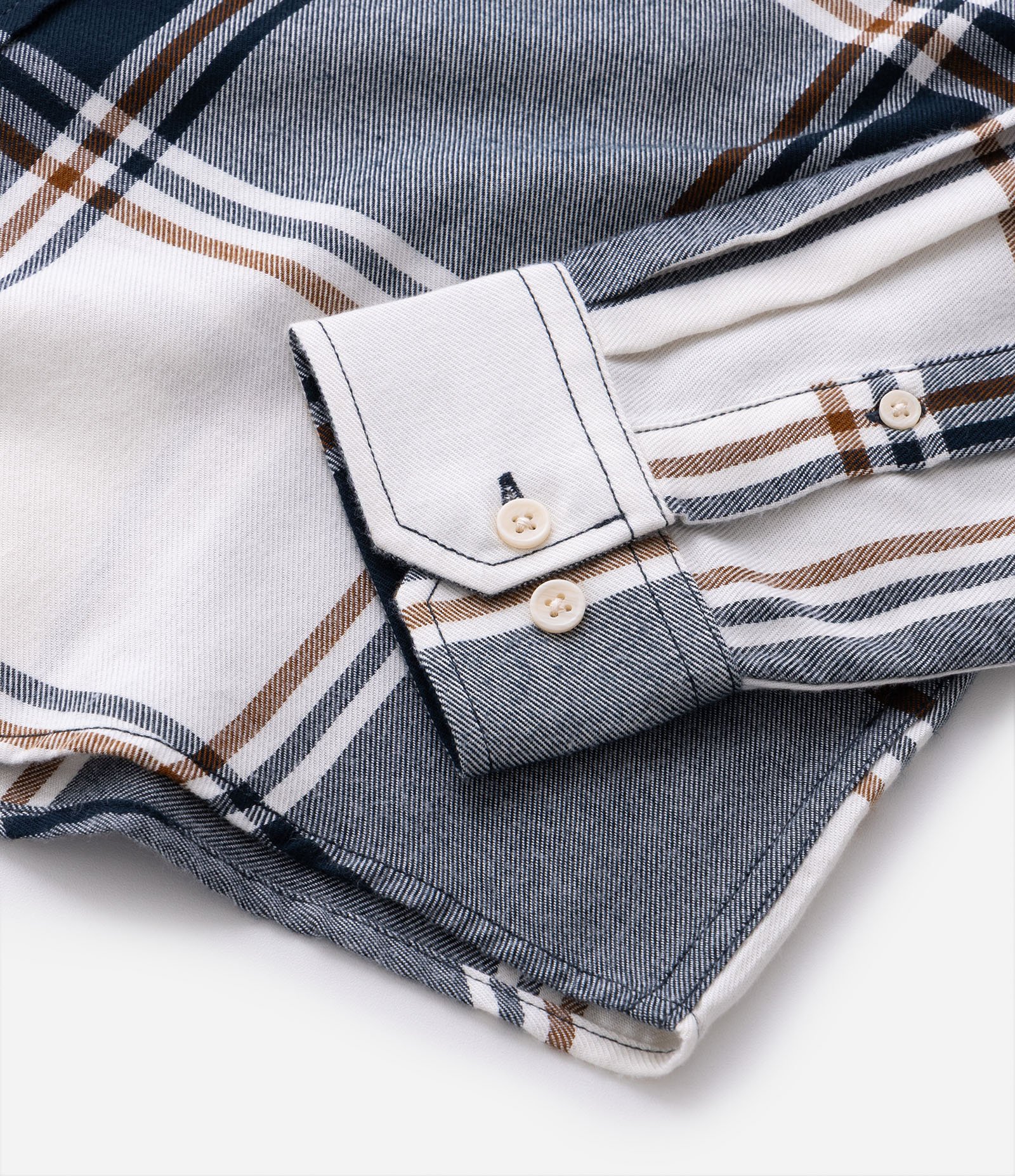 Camisa Manga Longa em Flanela com Estampa Xadrez Azul 4