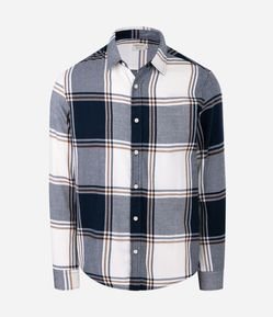 Camisa Manga Longa em Flanela com Estampa Xadrez