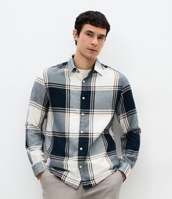 Camisa Manga Longa em Flanela com Estampa Xadrez