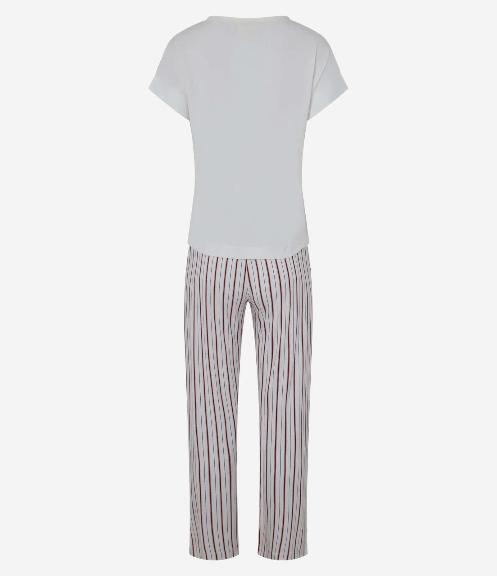 Pijama Longo com Calça Listrada Branco/Vermelho 2