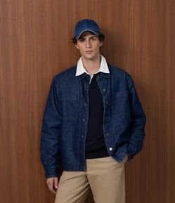 Jaqueta Jeans com Forro e Bolso no Peito