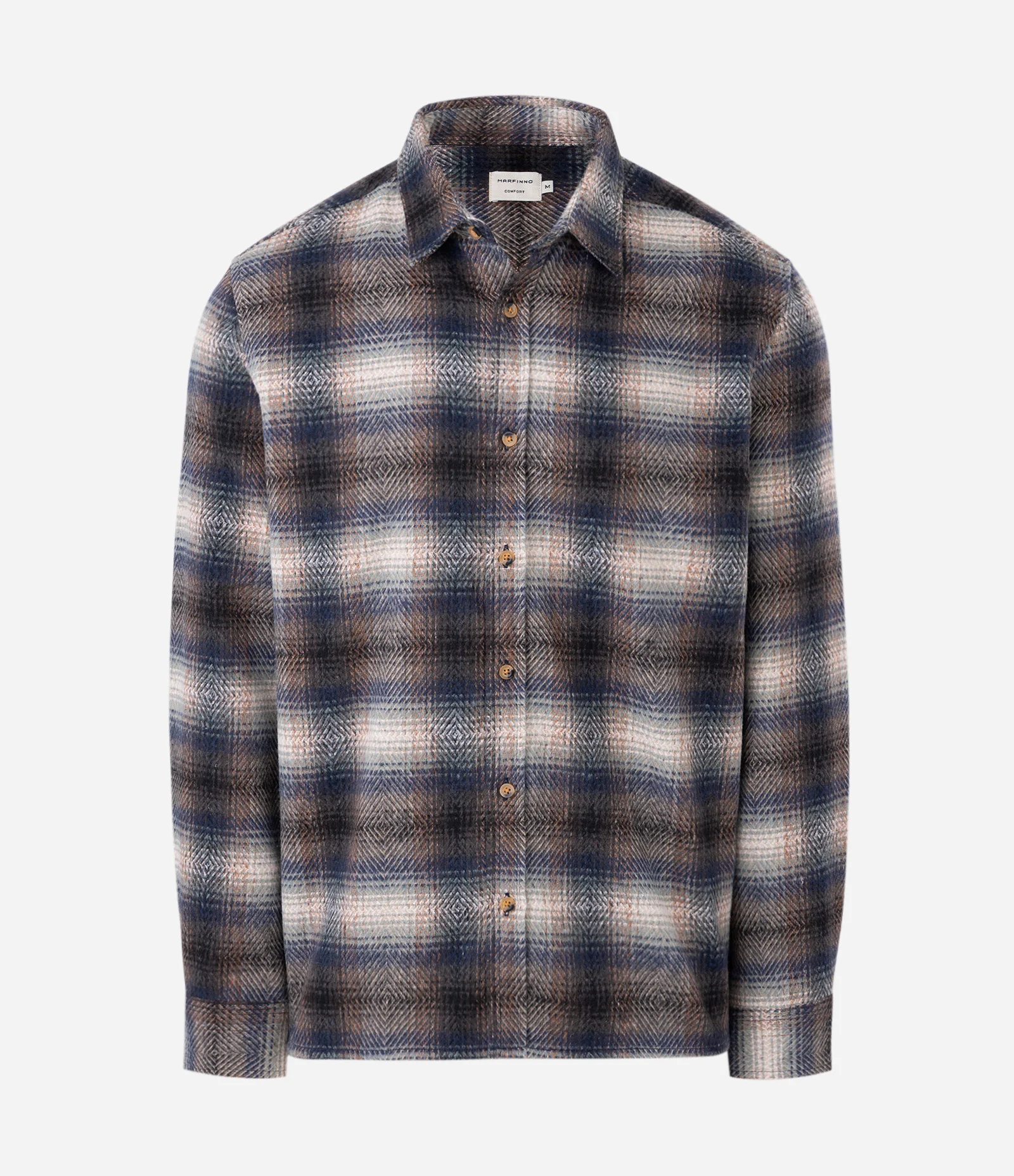 Camisa Manga Longa em Flanela Escovada e Estampa Xadrez Marrom 5
