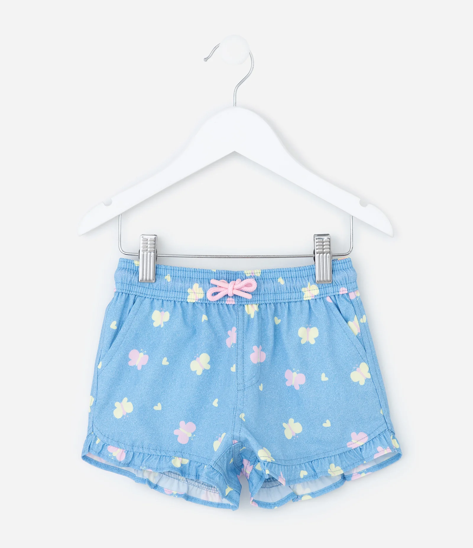 Short Infantil com Estampa de Borboletas – Tam 1 a 5/6 Anos Azul Claro 1