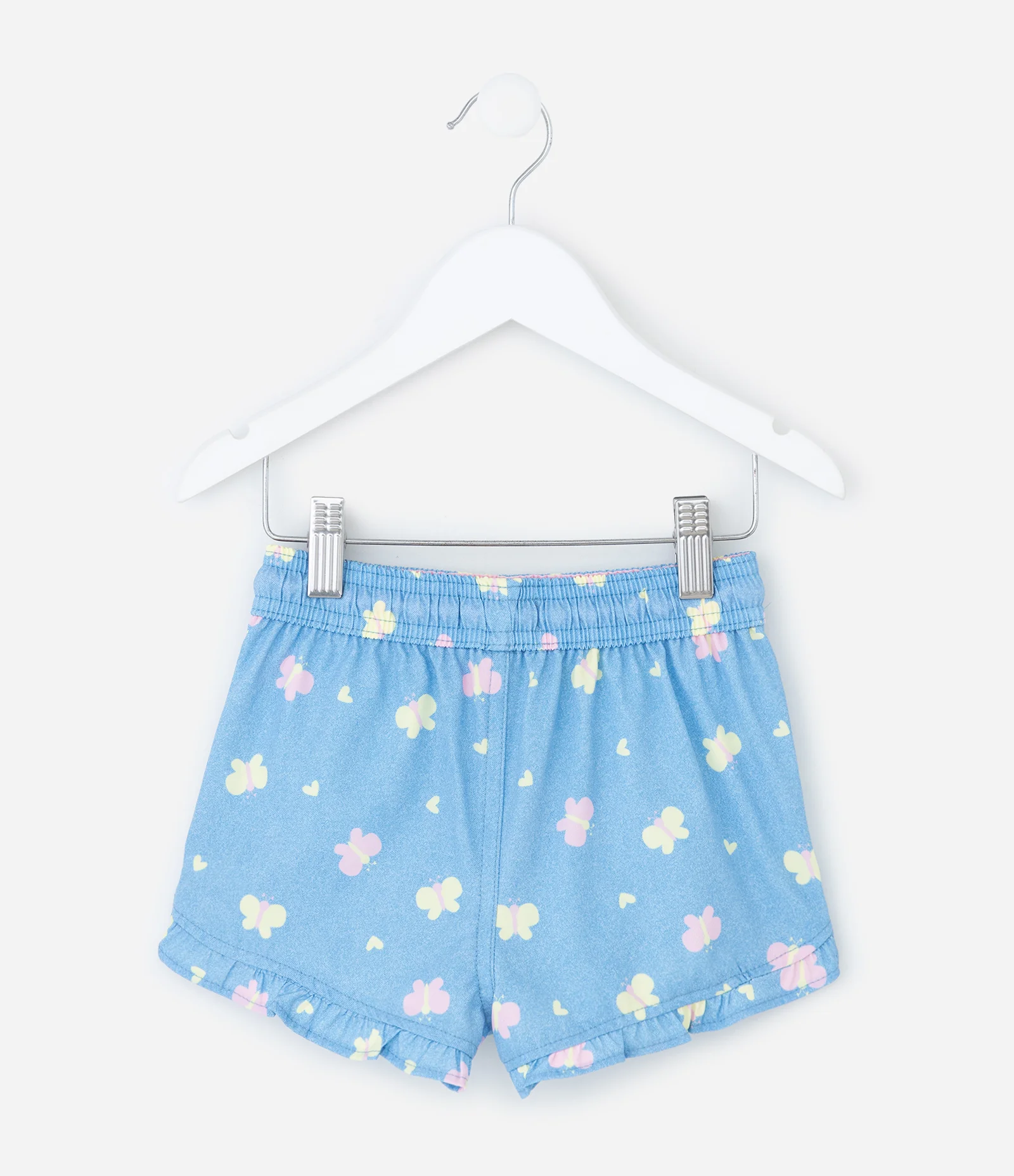 Short Infantil com Estampa de Borboletas – Tam 1 a 5/6 Anos Azul Claro 2