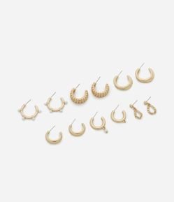 Kit 06 Argolas Metalizadas com Formatos Diferentes