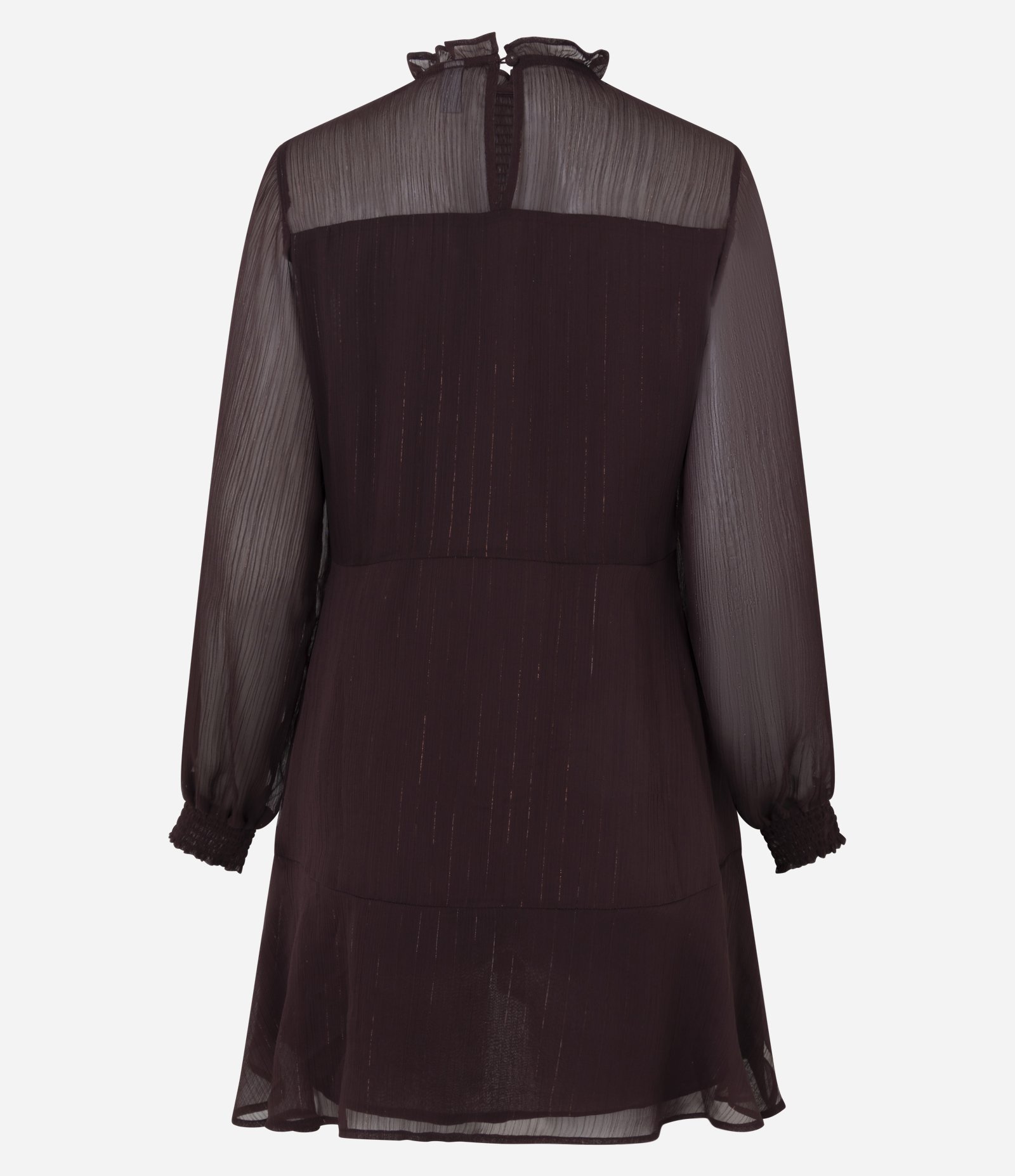 Vestido Curto com Golinha Alta e Saia Gode Marrom 3