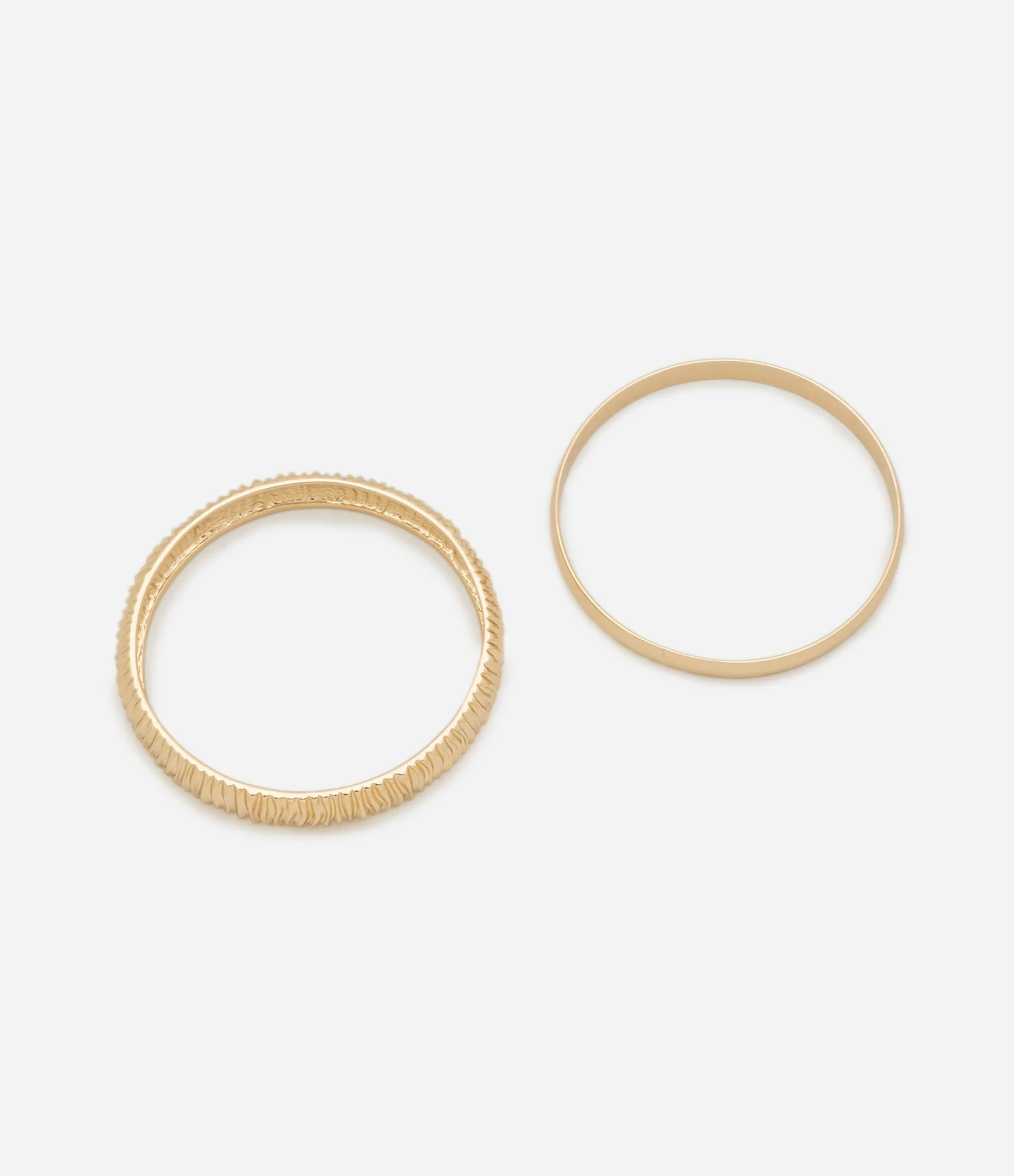 Kit 02 Pulseiras Bangle em Metal com Textura Dourado 1