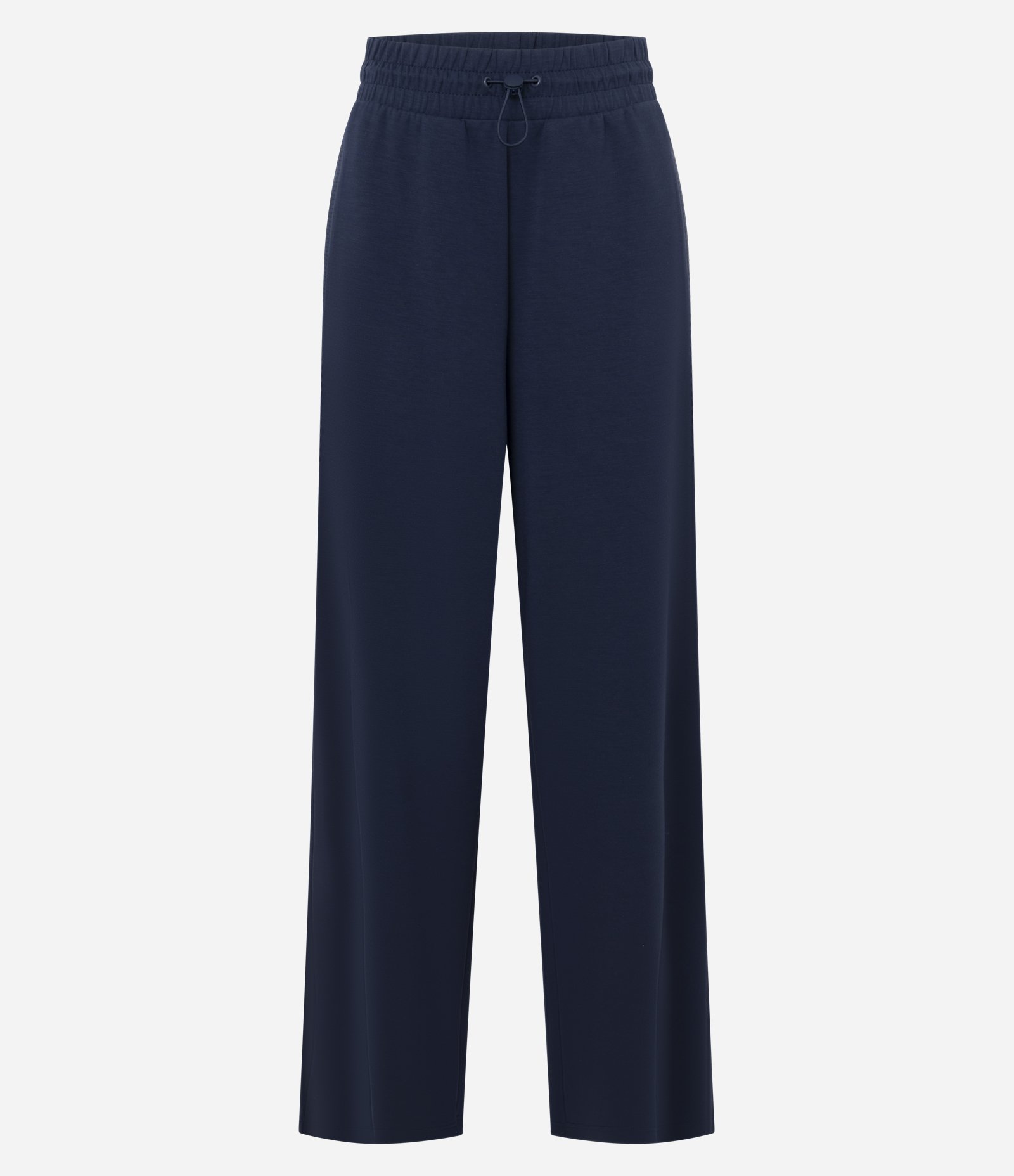 Calça Esportiva Reta em Modal com Detalhe em Ribana Azul 1