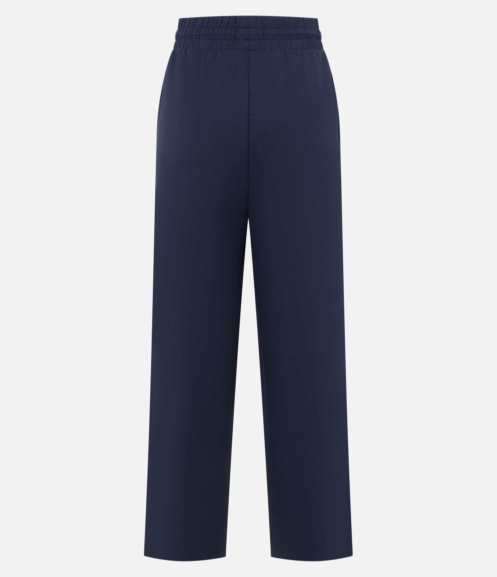 Calça Esportiva Reta em Modal com Detalhe em Ribana Azul 2
